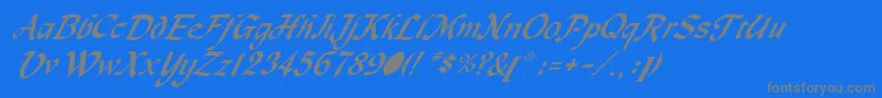 MachumaineItalic Font – Gray Fonts on Blue Background