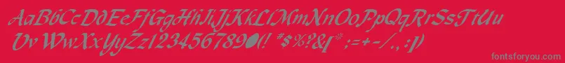 MachumaineItalic-Schriftart – Graue Schriften auf rotem Hintergrund