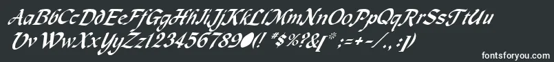 フォントMachumaineItalic – 黒い背景に白い文字