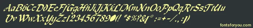 Шрифт MachumaineItalic – жёлтые шрифты на чёрном фоне