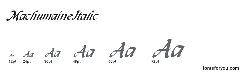 Размеры шрифта MachumaineItalic