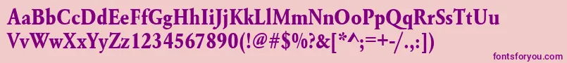 UrwgaramondtextnarBold-Schriftart – Violette Schriften auf rosa Hintergrund