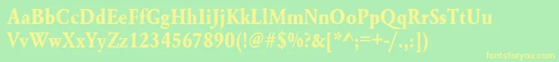 UrwgaramondtextnarBold Font – Yellow Fonts on Green Background
