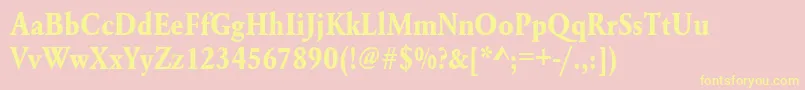 UrwgaramondtextnarBold Font – Yellow Fonts on Pink Background