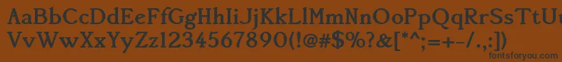 フォントAccanthisadfstdno3Bold – 黒い文字が茶色の背景にあります