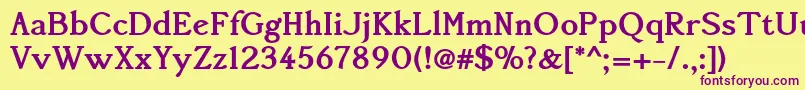 Accanthisadfstdno3Bold Font – Purple Fonts on Yellow Background