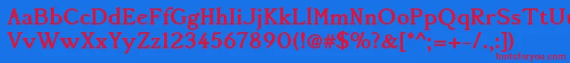フォントAccanthisadfstdno3Bold – 赤い文字の青い背景