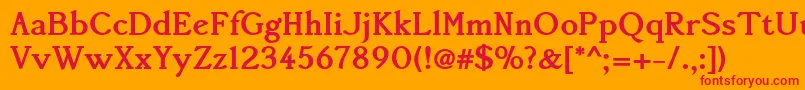 フォントAccanthisadfstdno3Bold – オレンジの背景に赤い文字