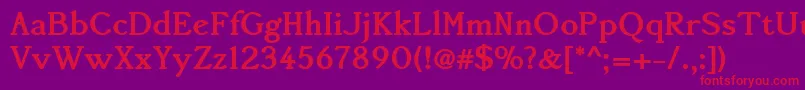 Accanthisadfstdno3Bold-Schriftart – Rote Schriften auf violettem Hintergrund
