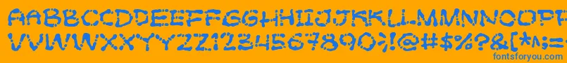 Poftsarade Font – Blue Fonts on Orange Background