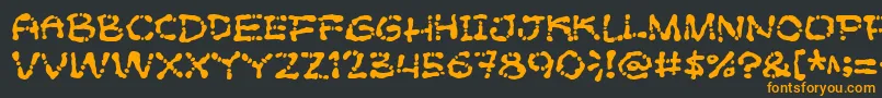 フォントPoftsarade – 黒い背景にオレンジの文字