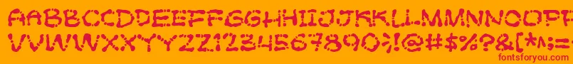 フォントPoftsarade – オレンジの背景に赤い文字