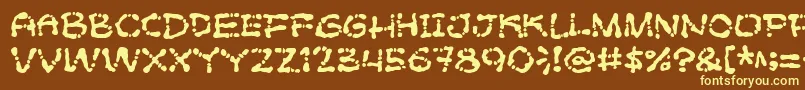 Fonte Poftsarade – fontes amarelas em um fundo marrom
