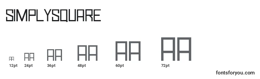 Размеры шрифта Simplysquare