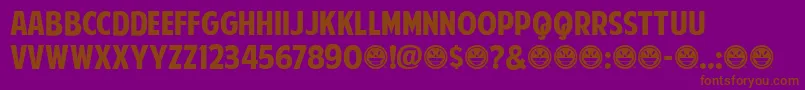Fonte AmericanPurpose – fontes marrons em um fundo roxo