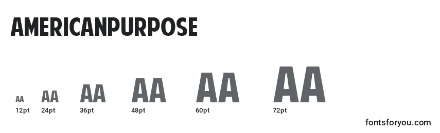 Размеры шрифта AmericanPurpose (106579)
