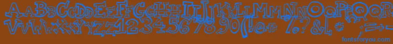 TwoAm Font – Blue Fonts on Brown Background