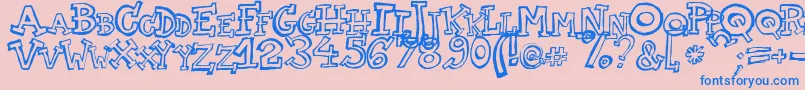 TwoAm Font – Blue Fonts on Pink Background