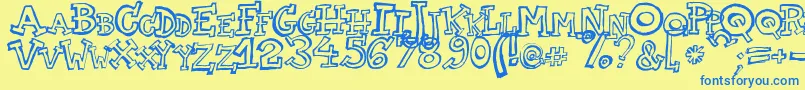 TwoAm Font – Blue Fonts on Yellow Background