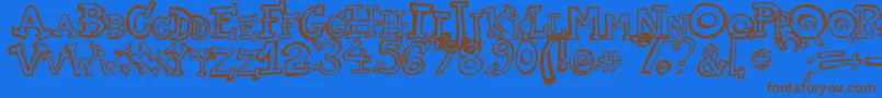 TwoAm Font – Brown Fonts on Blue Background