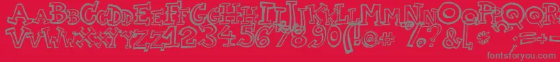 TwoAm Font – Gray Fonts on Red Background