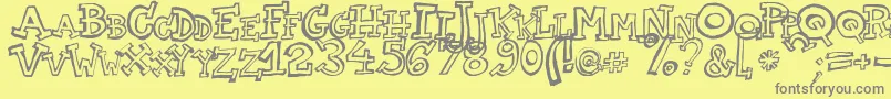 TwoAm Font – Gray Fonts on Yellow Background