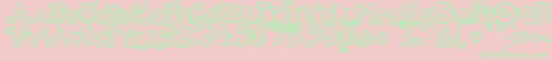 TwoAm Font – Green Fonts on Pink Background