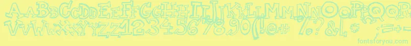 TwoAm Font – Green Fonts on Yellow Background