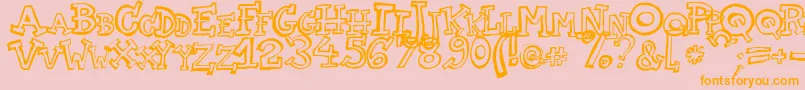 TwoAm Font – Orange Fonts on Pink Background