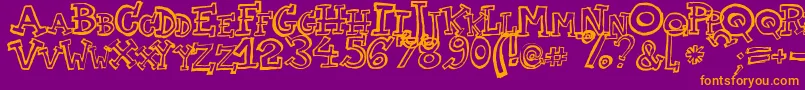 TwoAm Font – Orange Fonts on Purple Background