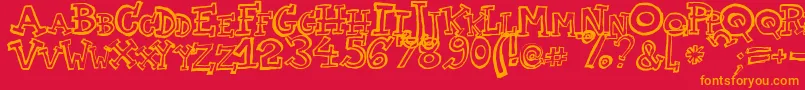 TwoAm Font – Orange Fonts on Red Background