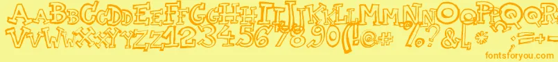 TwoAm Font – Orange Fonts on Yellow Background