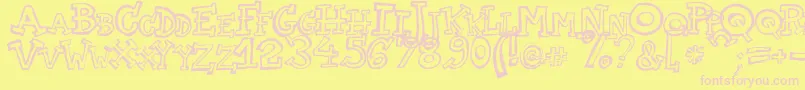 TwoAm Font – Pink Fonts on Yellow Background