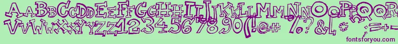 TwoAm Font – Purple Fonts on Green Background