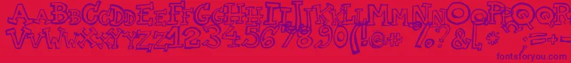 TwoAm Font – Purple Fonts on Red Background