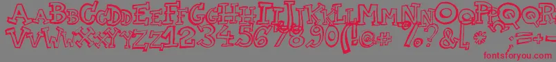 TwoAm Font – Red Fonts on Gray Background