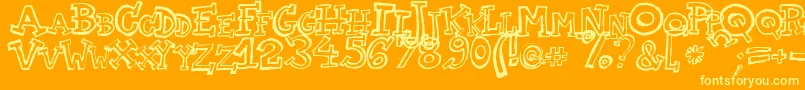 TwoAm Font – Yellow Fonts on Orange Background