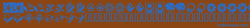 fuente KrKatsFlowers2 – Fuentes Azules Sobre Fondo Marrón