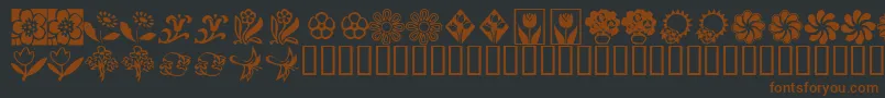 KrKatsFlowers2 Font – Brown Fonts on Black Background