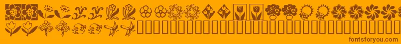 fuente KrKatsFlowers2 – Fuentes Marrones Sobre Fondo Naranja