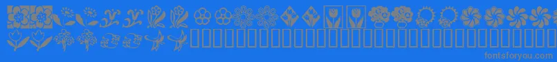 Fonte KrKatsFlowers2 – fontes cinzas em um fundo azul