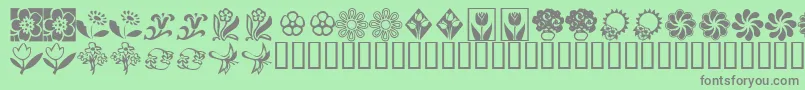 KrKatsFlowers2-Schriftart – Graue Schriften auf grünem Hintergrund