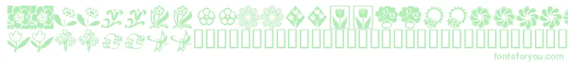 Fonte KrKatsFlowers2 – fontes verdes em um fundo branco