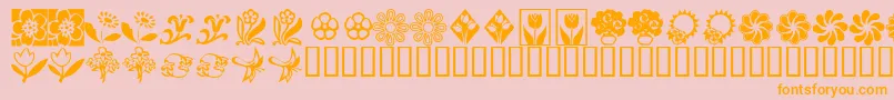 Шрифт KrKatsFlowers2 – оранжевые шрифты на розовом фоне