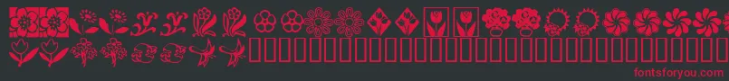 KrKatsFlowers2 Font – Red Fonts on Black Background