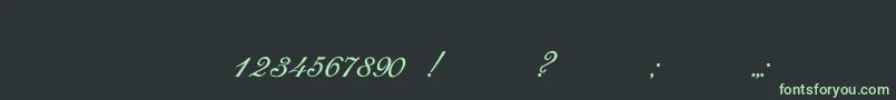 RomanaScript-fontti – vihreät fontit mustalla taustalla