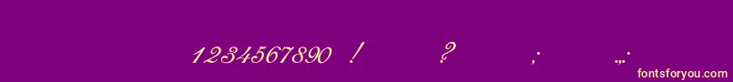 RomanaScript Font – Yellow Fonts on Purple Background