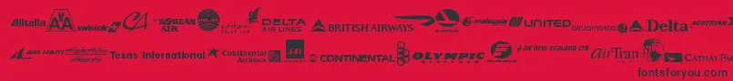 AirlineLogos Font – Black Fonts on Red Background
