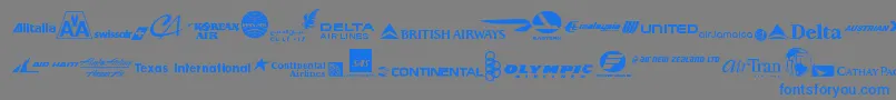 AirlineLogos Font – Blue Fonts on Gray Background