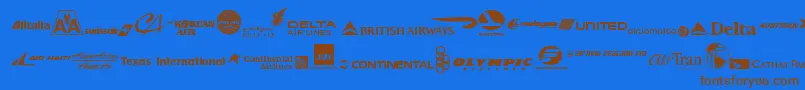 Czcionka AirlineLogos – brązowe czcionki na niebieskim tle